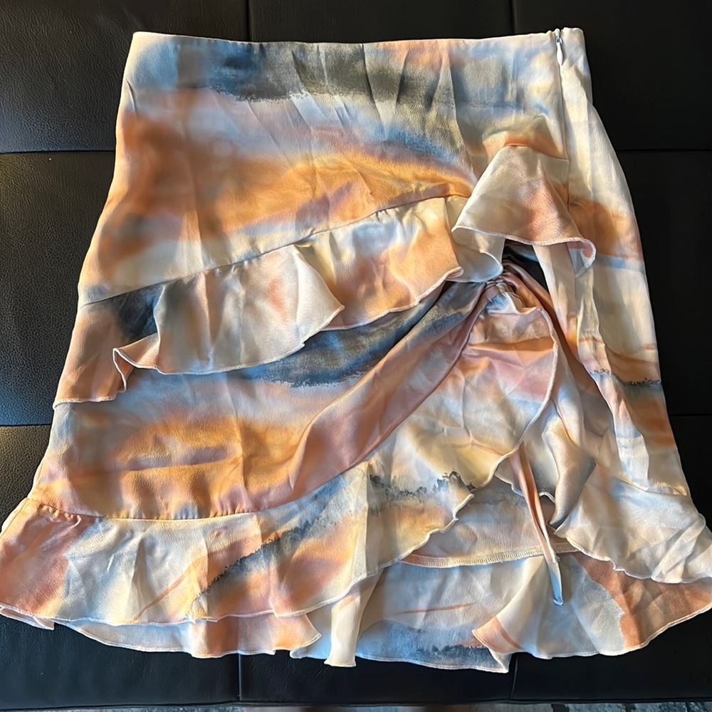 Multicolor Ruffle Tie-Dye Skirt